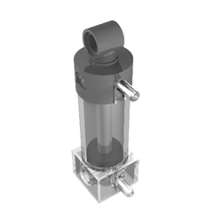 Pneumatic Cylinder with 2 Inlets Medium (48mm) with Black Top