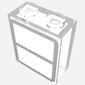 Brick 1 x 2 x 2 with Bottom Tube and Window Print