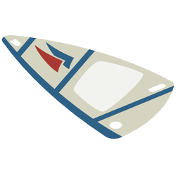 Sail, Triangular, 6 x 12 with Blue Lines and Red & Blue Triangle Print