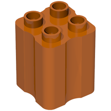 Duplo Brick 2 x 2 x 2 with Indented Sides (Tree Trunk) (31061)