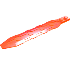 Large Figure Weapon, Sword 1 x 13 with 1x2 Plate, Angled Side Extensions, Textured Panel Inset with Hexagons (27934)