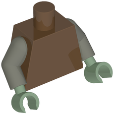 Torso, Dark Gray Arms, Sand Green Hands [Plain] (973c08h25)