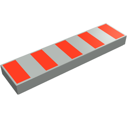 Tile 1 x 4 with 5 Red Stripes Print