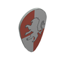 Shield Ovoid with Golden Lion Print