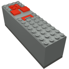 Battery Box, 9V 4 x 14 x 4 with Dark Gray Base [Complete Assembly] (2847c01)