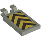 Tile Special 2 x 3 with Horizontal Clips with Yellow and Black Danger Chevron Print
