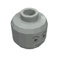 Minifig Head Darth Vader, Scars Gray Left, Eyebrows Print
