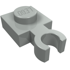 Plate Special 1 x 1 with Clip Vertical [Thin Open O Clip] (4085a)
