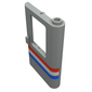 Door 1 x 4 x 5 Train Right with Red/White/Blue Stripe Print