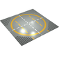 Baseplate 32 x 32 with 9-Stud Crossroads / Landing Pad with Type 3 (Orange) Lines Print