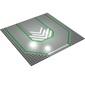 Baseplate 32 x 32 with 9-Stud Straight, 3-Lanes and Chevrons Print