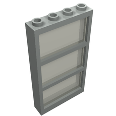 Window 1 x 4 x 6 Frame with 3 Panes, Fixed Glass with Trans-Brown Glass (6160c04)