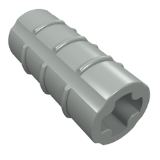 Technic Axle Connector Ridged [with + Hole + Orientation] (6538a)