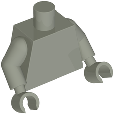 Torso, Light Gray Arms and Hands [Plain] (973c17h17)