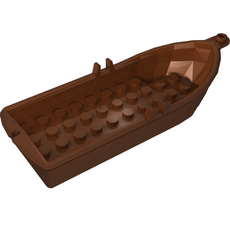 Boat / Rowing Boat 14 x 5 x 2 with Oarlocks [No Hollow Inside Studs] (21301)