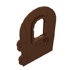 Door 1 x 4 x 6 Round Top with Window and Keyhole, Non Reinforced Edge (40241)
