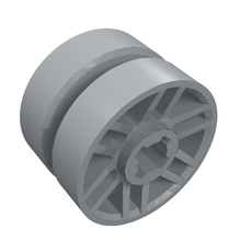 Wheel 14mm D. x 9.9mm with Centre Groove, Fake Bolts and 6 Spokes (11208)