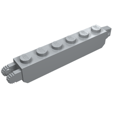 Hinge Brick 1 x 6 Locking with 1 Finger Vertical End and 2 Fingers Vertical End, 9 Teeth (30388)