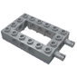 Technic Brick 4 x 6 with 2 x 4 Opening, 2 Fixed Rotatable Friction Pins on End