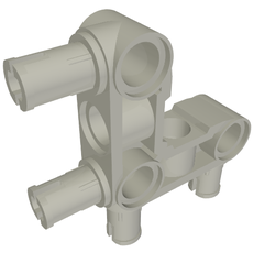 Technic Pin Connector Hub Perpendicular 3 x 3 Bent with 4 Pins (Pin Ridges Along Part) (49130)