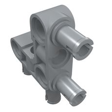 Technic Pin Connector Hub Perpendicular 3 x 3 Bent with 4 Pins (Pin Ridges Across Part) (55615)