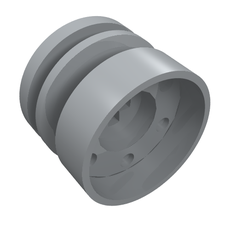 Wheel 18mm x 14mm with Axle Hole, Fake Bolts and Shallow Spokes (55982)
