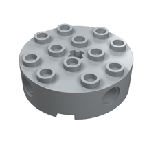 Brick Round 4 x 4 with 4 Side Pin Holes and Center Axle Hole (6222)
