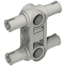 Technic Pin Connector Hub Perpendicular 3L with 4 Pins (Squared Holes) (65489)