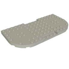 Plate Special 8 x 16 x 2/3, Two Rounded Corners, Reduced Stud Sections (74166)