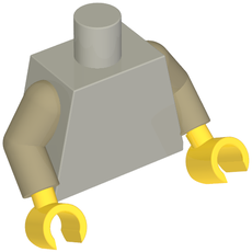 Torso, Dark Tan Arms, Yellow Hands [Plain] (973c11h01)