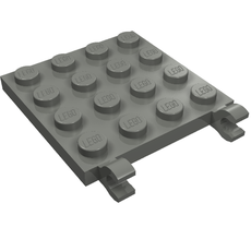 Plate Special 4 x 4 with Clips Horizontal (thick open O clips) (11399)