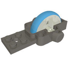 Fly Wheel with Plate 2 x 8 and Dark Azure Tire [Complete Assembly] (Rip Cord Base) (11767)