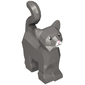 Animal, Cat, Standing New Style with White Muzzle and Bright Pink Nose Print