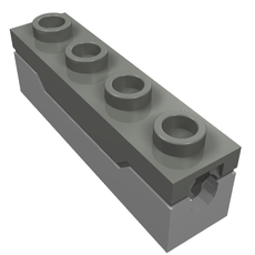 Launcher, Brick Special 1 x 4 Spring Shooter with Light Bluish Gray Top (15400)