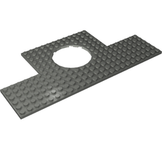 Plate Special 12 x 24 with 6 x 6 Square Cutouts at 2 Corners and 6 x 6 Round Cutout (18601)