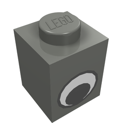 Brick 1 x 1 with Simple Eye Black and White Print
