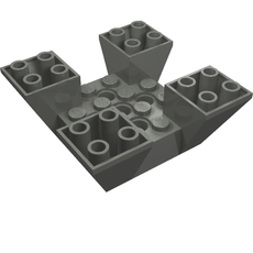 Brick Sloped Inverted 65° 6 x 6 x 2 Quad with Cutouts (30373)