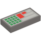 Tile 1 x 2 with Green, Red and Light Bluish Gray Rectangles