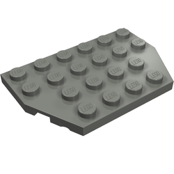 LEGO Lot of 2 Light Bluish Gray 4x6 Cut Corner Plates