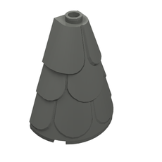 Tower Roof 2 x 4 x 4 Half Cone Shaped with Roof Tiles (35563)