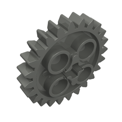 Lego Lot of 3 Dark Bluish Gray Technic Gear 24 Tooth 1 Axle Hole 3648 24505