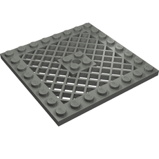 Plate Special 8 x 8 with Grille [Hole in Center] (4151b)