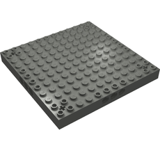 Brick Special 12 x 12 with 3 Pin Holes on Each Side and Axle Holes in Corners (52040)