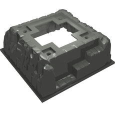 Baseplate Raised 16 x 16 No Studs with Cross Opening and 4 Holes (53588)