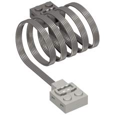 Wire with Brick 2 x 2 x 2/3 with 1 x 2 Studs and Power Functions and 9V Connectors, 50cm, One Light Bluish Gray End (58118)