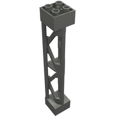 Support 2 x 2 x 10 Girder Triangular Vertical - Type 3 - Axle Hole, 3 Posts (58827)