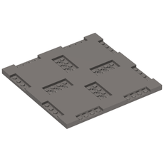 Plate Special 16 x 16 x 2/3 with Eight Recessed Edges with 1 x 4 Studs and Four Recessed Centers with 2 x 4 Studs (69958)
