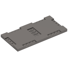 Plate Special 8 x 16 x 2/3 with Six Recessed Edges with 1 x 4 Studs and Recessed Center with 2 x 4 Studs (71772)