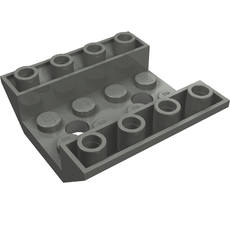 Brick Sloped Inverted 45° 4 x 4 Double with 4 x 2 Recessed, 2 Holes (72454)
