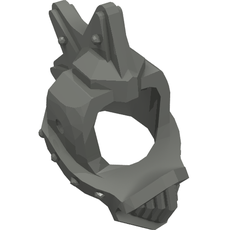 Helmet Spiked Top with Grill and Open Front and Back (85942)
